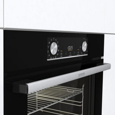 Духова шафа Gorenje електрична, 77л, A+, дисплей, ф-я без додавання жиру, чорний (BOSX6737E13BG)