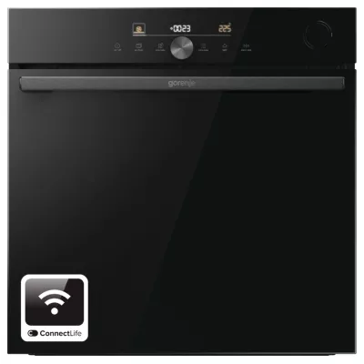 Духова шафа Gorenje електрична, 77л, A+, пара, дисплей, Wi-Fi, чорний (BSA6747DGWI)