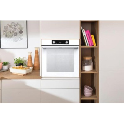 Духова шафа Gorenje електрична, 77л, A+, пара, дисплей, білий (BOS6737E06WG)