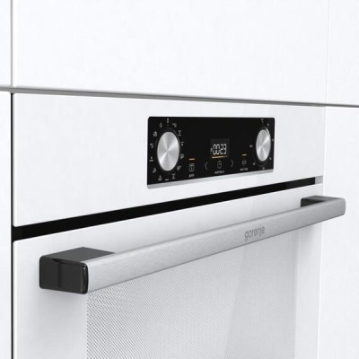 Духова шафа Gorenje електрична, 77л, A+, пара, дисплей, білий (BOS6737E06WG)