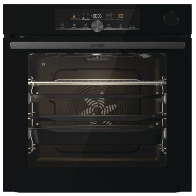Духова шафа Gorenje електрична, 77л, A+, пара, дисплей, готування на різних рівнях, піроліз, чорний (BPSA6747A08BG)