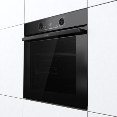 Духова шафа Gorenje електрична, 77л, A+, пара, дисплей, піроліз, чорний (BPS6737E14BG)