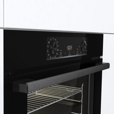 Духова шафа Gorenje електрична, 77л, A+, пара, дисплей, піроліз, чорний (BPS6737E14BG)