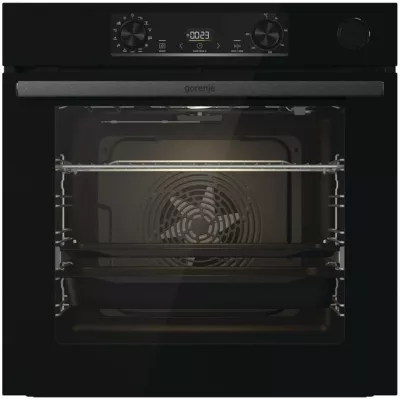 Духова шафа Gorenje електрична, 77л, A+, пара, дисплей, чорний (BSA6737E15BG)