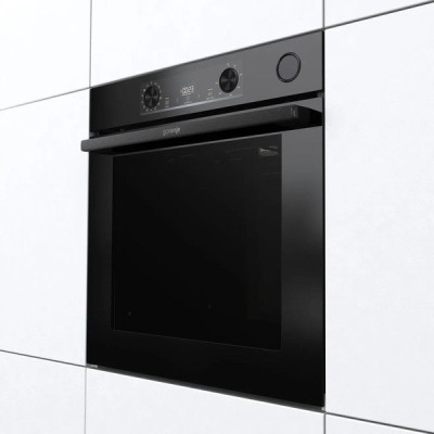 Духова шафа Gorenje електрична, 77л, A+, пара, дисплей, чорний (BSA6737E15BG)