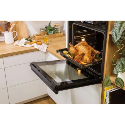 Духова шафа Gorenje електрична, 77л, A+, пара, дисплей, чорний (BSA6737E15BG)