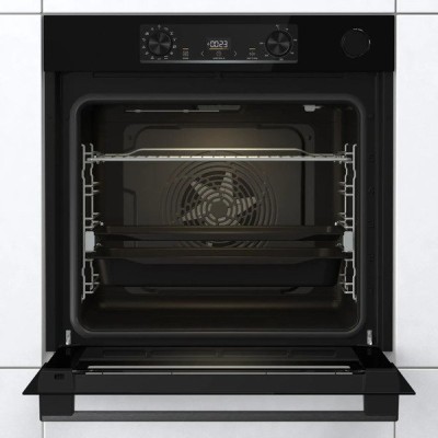 Духова шафа Gorenje електрична, 77л, A+, пара, дисплей, чорний (BSA6737E15BG)
