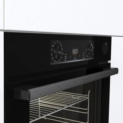 Духова шафа Gorenje електрична, 77л, A+, пара, дисплей, чорний (BSA6737E15BG)