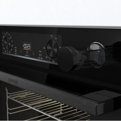Духова шафа Gorenje електрична, 77л, A+, пара, дисплей, чорний (BSA6737E15BG)