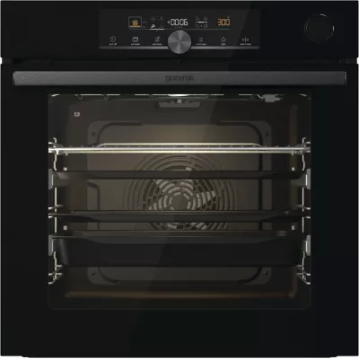 Духова шафа Gorenje електрична, 77л, A+, пара, дисплей, чорний (BSA6747A04BG)