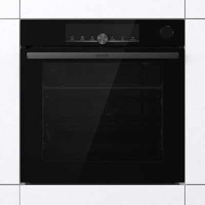 Духова шафа Gorenje електрична, 77л, A+, пара, дисплей, чорний (BSA6747A04BG)