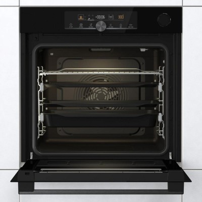 Духова шафа Gorenje електрична, 77л, A+, пара, дисплей, чорний (BSA6747A04BG)