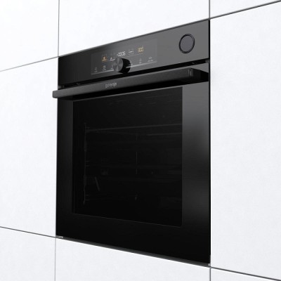 Духова шафа Gorenje електрична, 77л, A+, пара, дисплей, чорний (BSA6747A04BG)