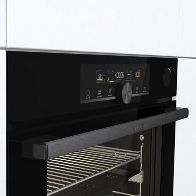 Духова шафа Gorenje електрична, 77л, A+, пара, дисплей, чорний (BSA6747A04BG)