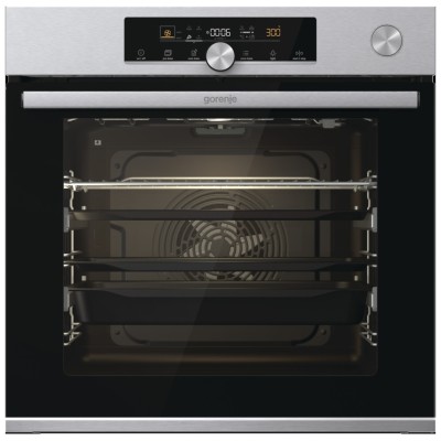 Духова шафа Gorenje електрична, 77л, A+, пара, приготув. на декількох рівнях, дисплей, нерж (BSA6747A04X)