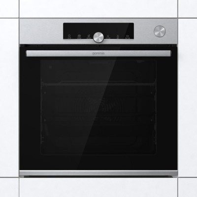 Духова шафа Gorenje електрична, 77л, A+, пара, приготув. на декількох рівнях, дисплей, нерж (BSA6747A04X)