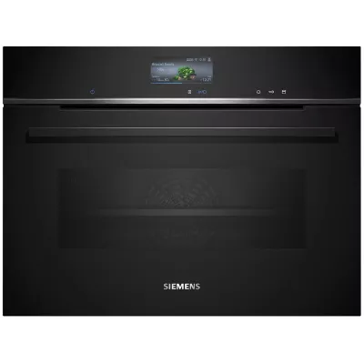Духова шафа Siemens електрична компактна, 47л, A+, дисплей, конвекція, чорний (CS736G1B1)
