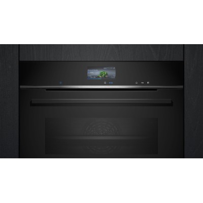 Духова шафа Siemens електрична компактна, 47л, A+, дисплей, конвекція, чорний (CS736G1B1)