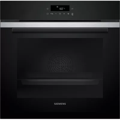 Духова шафа Siemens електрична, 71л, A+, дисплей, конвекція, піроліз, телескопічні направляючі, нержавіюча сталь (HB272GES3)