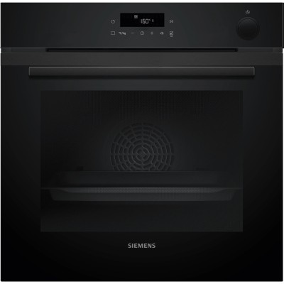 Духова шафа Siemens електрична, 71л, A+, пара, дисплей, конвекція, телескопічні напрямні, чорний (HR232GEB3)