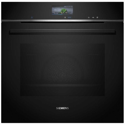Духова шафа Siemens електрична, 71л, A+, пара, дисплей, конвекція, чорний (HS736G3B1)