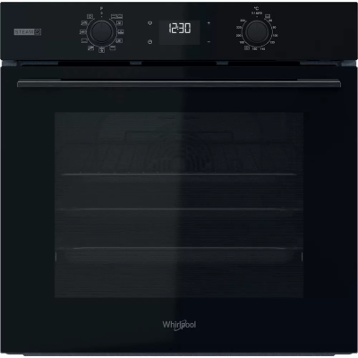 Духова шафа Whirlpool електрична, 71л, A+, дисплей, конвекція, телескопічні напрямні, пара, чорний (OMSK58CU1SB)
