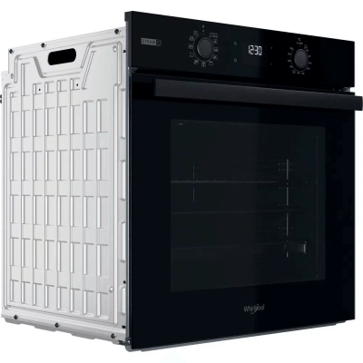 Духова шафа Whirlpool електрична, 71л, A+, дисплей, конвекція, телескопічні напрямні, пара, чорний (OMSK58CU1SB)