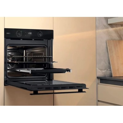 Духова шафа Whirlpool електрична, 71л, A+, дисплей, конвекція, телескопічні напрямні, пара, чорний (OMSR58CU1SB)