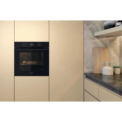Духова шафа Whirlpool електрична, 71л, A+, дисплей, конвекція, телескопічні напрямні, чорний (OMK58HU1B)
