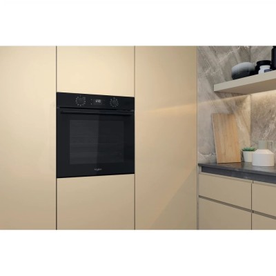 Духова шафа Whirlpool електрична, 71л, A+, дисплей, конвекція, телескопічні напрямні, чорний (OMK58HU1B)