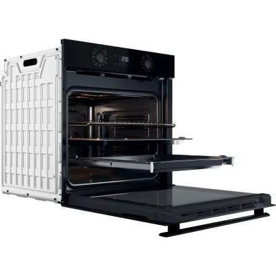 Духова шафа Whirlpool електрична, 71л, A+, дисплей, конвекція, телескопічні напрямні, чорний (OMR58HU1B)