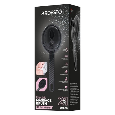 Електрична щітка-масажер ARDESTO для обличчя та тіла, акумулятор, USB Type-C , 4 режими, чорний (EMB-1B)