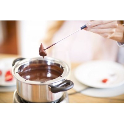 Електричне фондю Russell Hobbs Fiesta, ємність 2л, 1200Вт, 6 виделок в комплекті, нерж. сталь, сірий (22560-56)