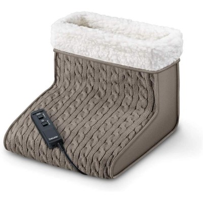 Електрогрілка Beurer для ніг, 32х26х26см, 15Вт, 2 режими, функція масажу, плюш, біло-коричневий (FWM_45)