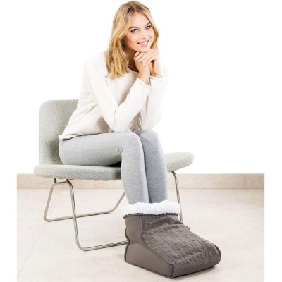 Електрогрілка Beurer для ніг, 32х26х26см, 15Вт, 2 режими, функція масажу, плюш, біло-коричневий (FWM_45)