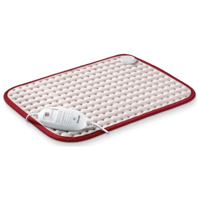 Електрогрілка Beurer, від мережі, 33х44см, 100Вт, 3 режими, авт. вимкн. через 90хв, мікроволокно, біло-червоний (HK_COMFORT)