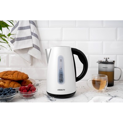 Електрочайник Ardesto 1.7л, Strix, метал, білий (EKL-F300W)