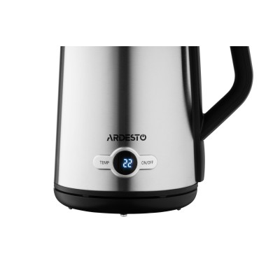Електрочайник Ardesto Steel Collection 1.7л, Strix, LED дисплей, подвійні стінки, сріблястий (EKL-X52E)
