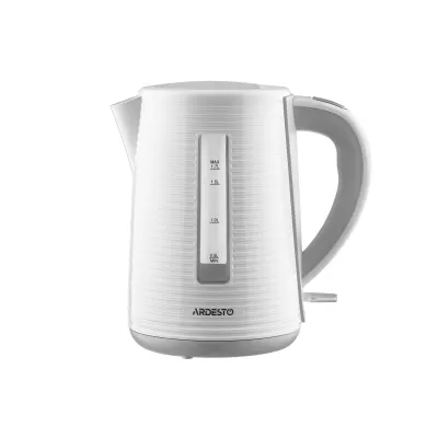 Електрочайник Ardesto White stripes 1.7л, Strix, пластик, біло-сірий (EKL-F17WG)