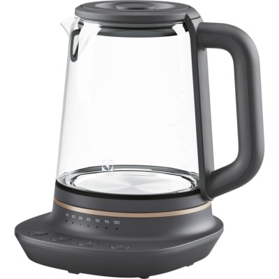 Електрочайник Electrolux 1.7л, Strix, скло, заварник, підтримка температури, чорний (E7GK1-8BP)