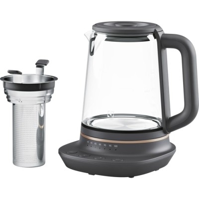 Електрочайник Electrolux 1.7л, Strix, скло, заварник, підтримка температури, чорний (E7GK1-8BP)