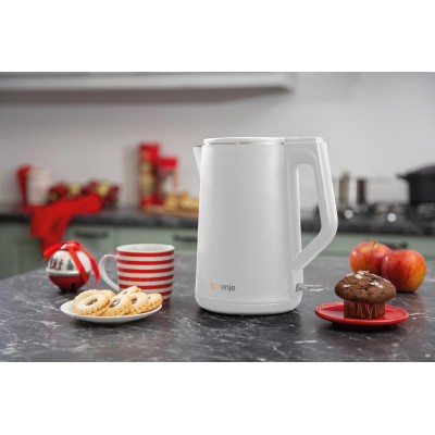 Електрочайник Gorenje 1.5л, пластик, білий матовий (K15DWW)