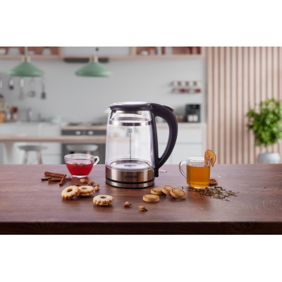 Електрочайник Gorenje 1.7л, 2,200 Вт, strix контроль, скло, чорний (K17GDW)