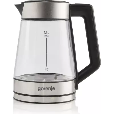 Електрочайник Gorenje 1.7л, 2,200 Вт, скло, нерж (K17TRG)