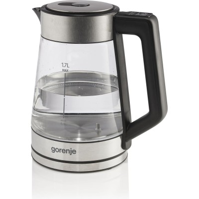 Електрочайник Gorenje 1.7л, 2,200 Вт, скло, нерж (K17TRG)