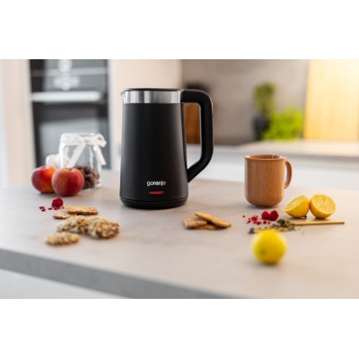 Електрочайник Gorenje 1.7л, Strix контроль, LED дисплей, чорний (K17TRDW)