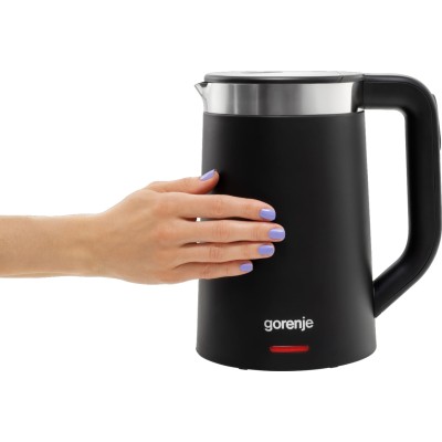 Електрочайник Gorenje 1.7л, Strix контроль, LED дисплей, чорний (K17TRDW)