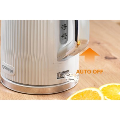 Електрочайник Gorenje 1.7л, Strix-контроль, білий матовий (K17DPW)