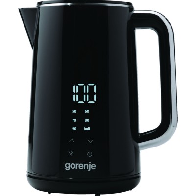 Електрочайник Gorenje 1.7л, подвійні стінки, LED дисплей, Strix контроль, чорний (K17DWD)