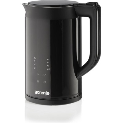Електрочайник Gorenje 1.7л, подвійні стінки, LED дисплей, Strix контроль, чорний (K17DWDII)